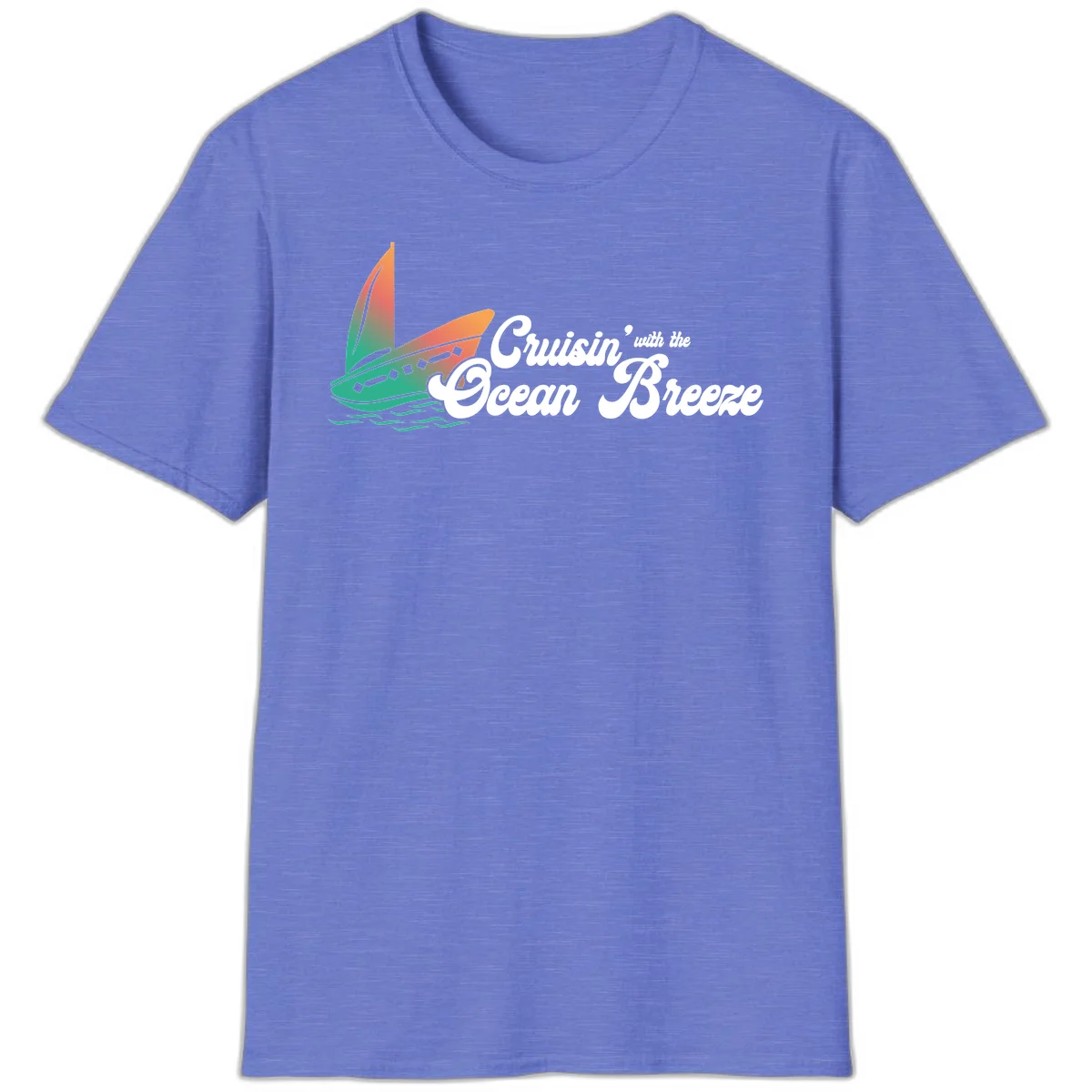 Cruisin' With The Ocean Breeze T-Shirt in Heather Royal