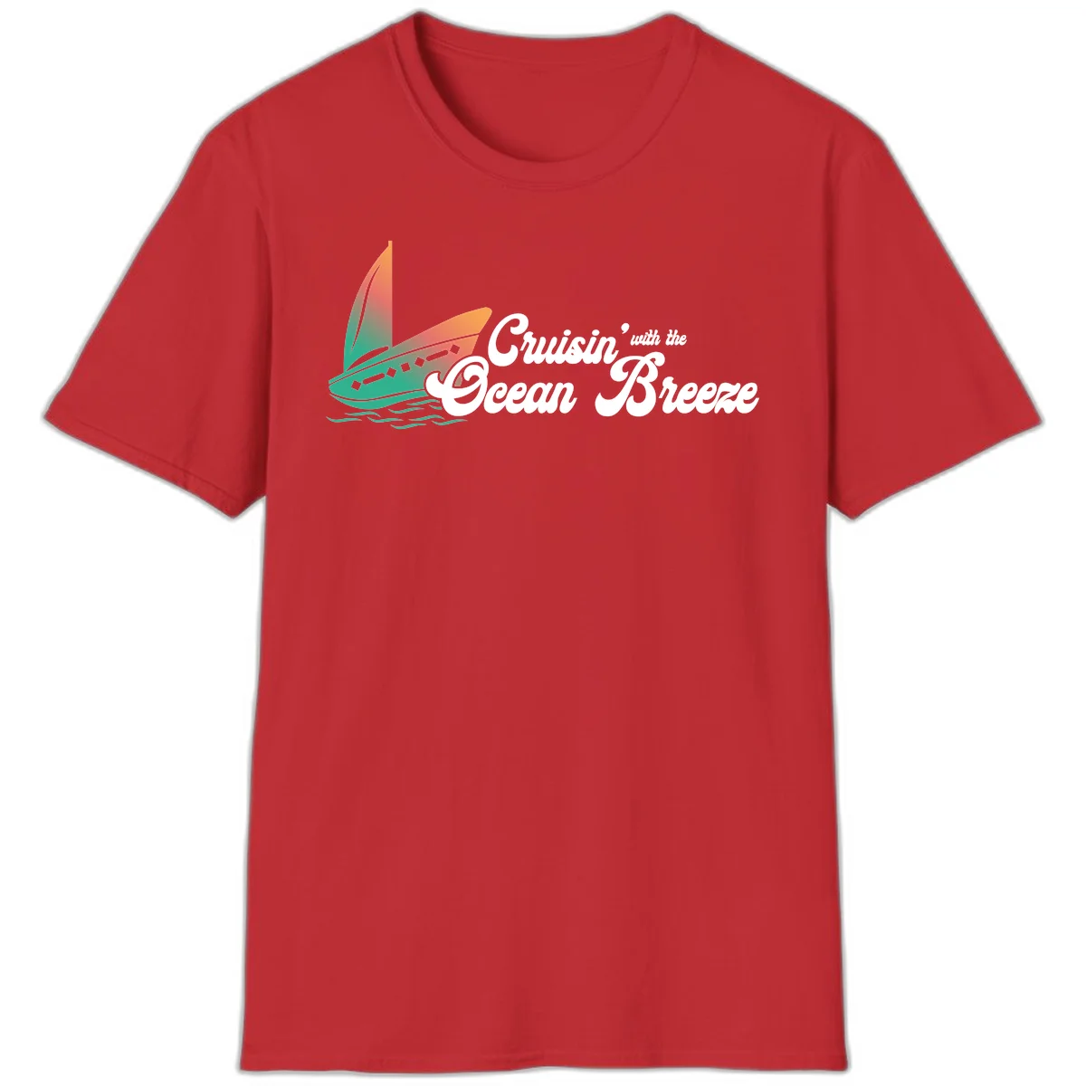 Cruisin' With The Ocean Breeze T-Shirt in Red