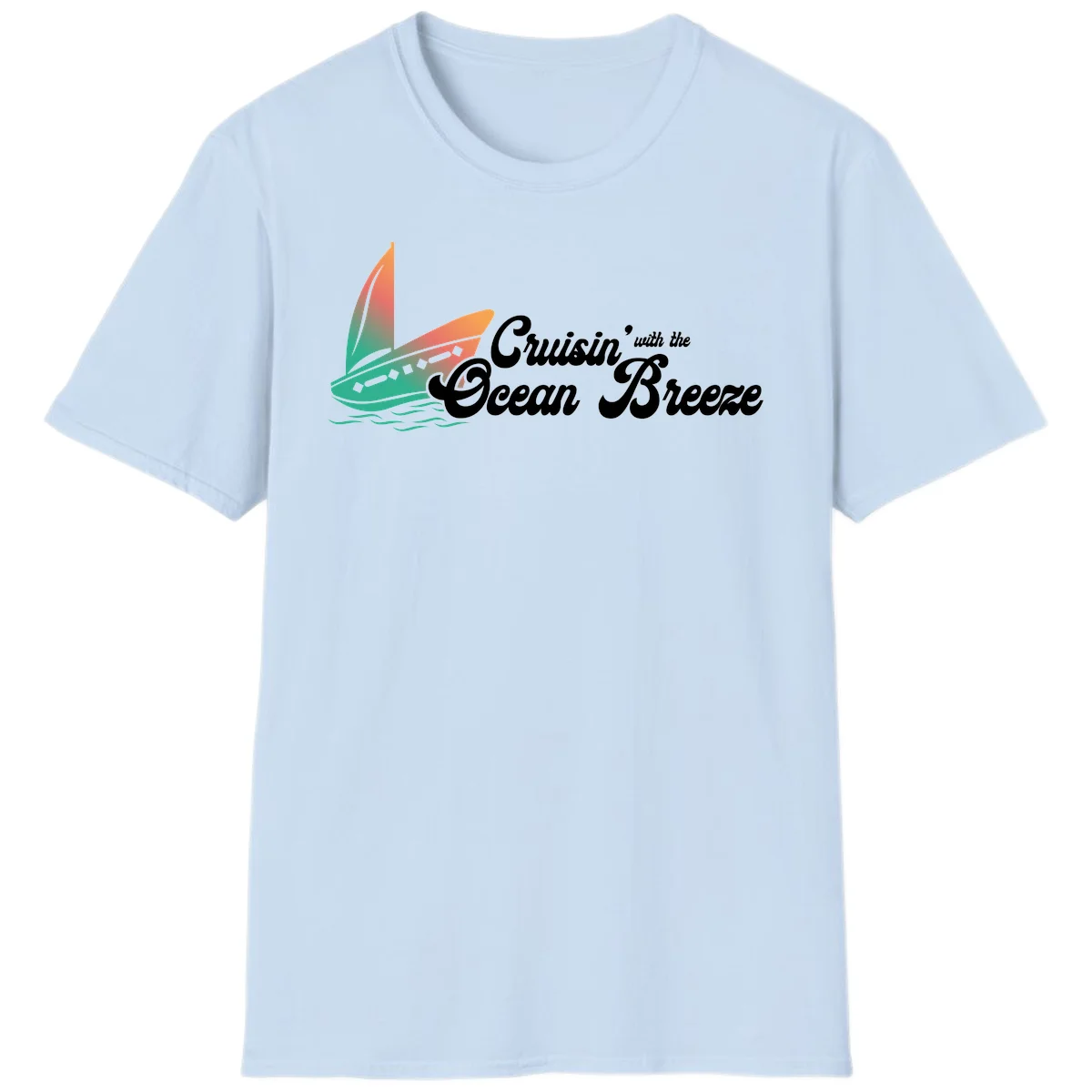 Cruisin' With The Ocean Breeze T-Shirt in Light Blue