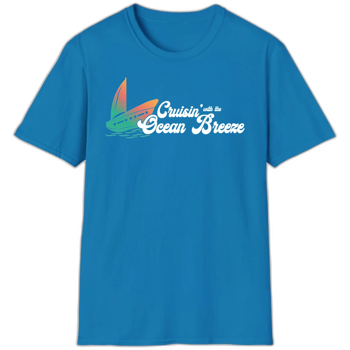 Cruisin' With The Ocean Breeze T-Shirt in Sapphire