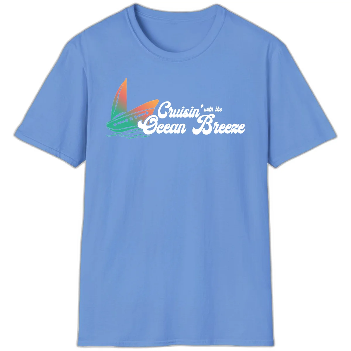 Cruisin' With The Ocean Breeze T-Shirt in Carolina Blue