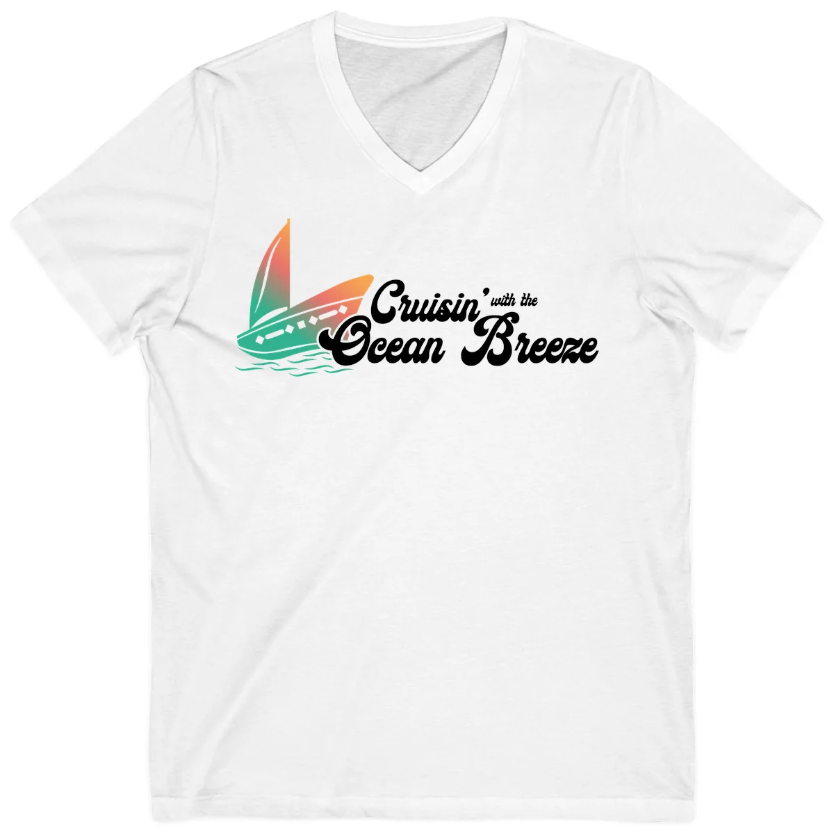 Cruisin' With The Ocean Breeze V-Neck in White