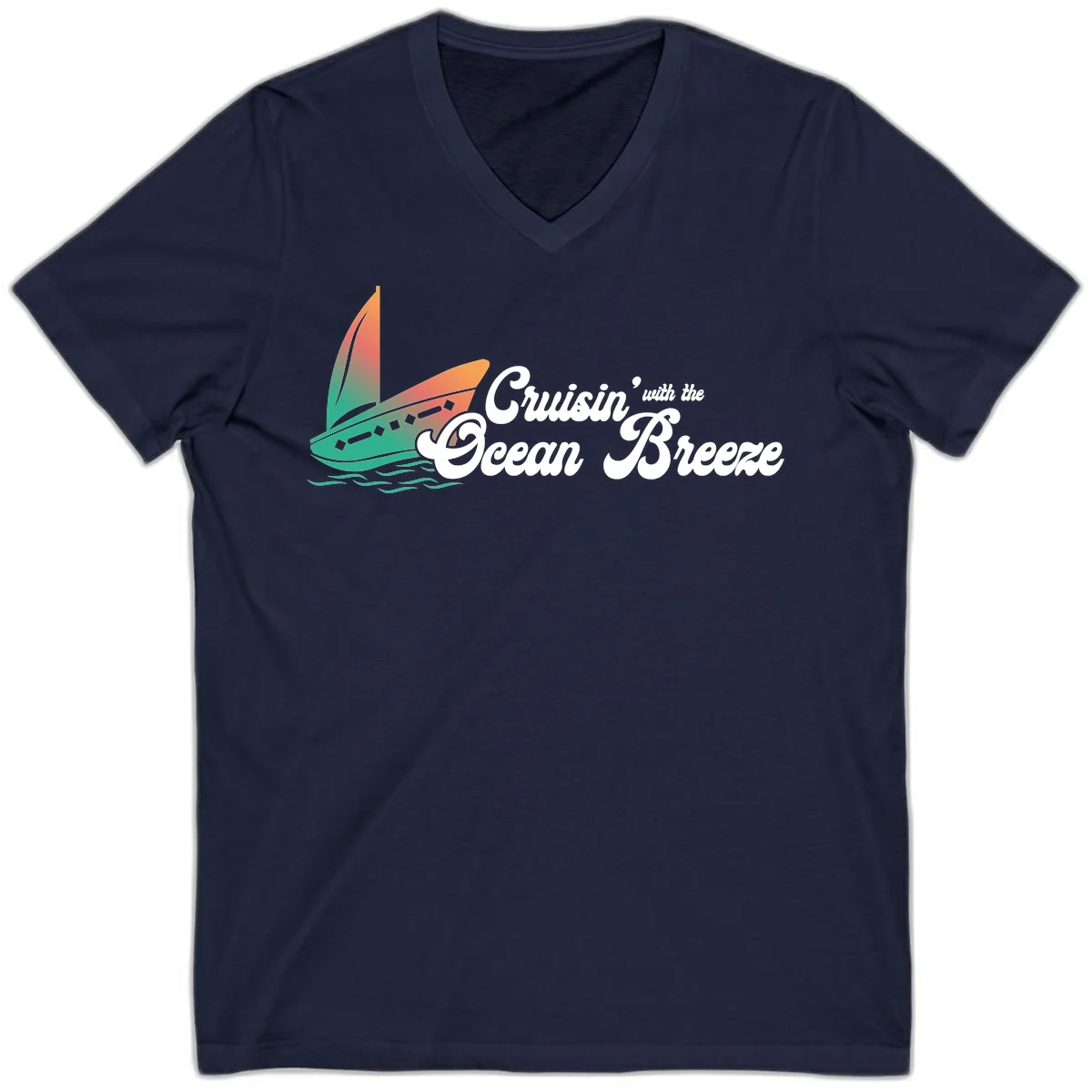 Cruisin' With The Ocean Breeze V-Neck in Navy