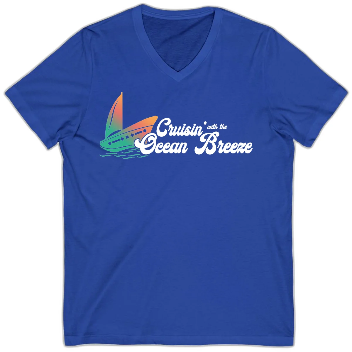 Cruisin' With The Ocean Breeze V-Neck in True Royal