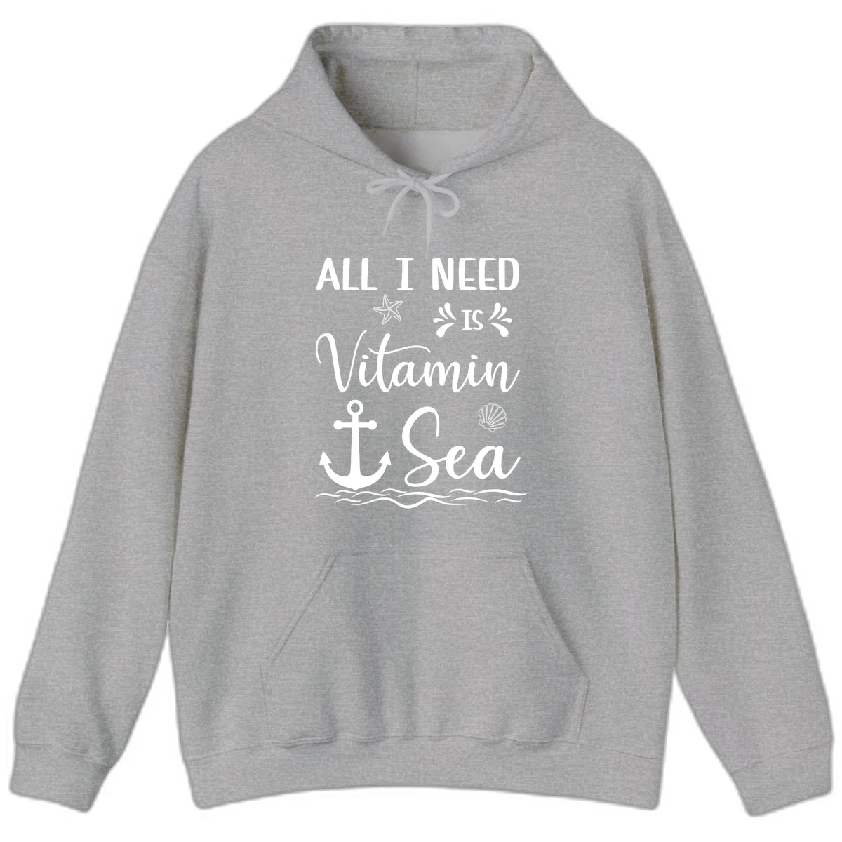 All I Need Is Vitamin Sea Cruise Hoodie in Sport Grey