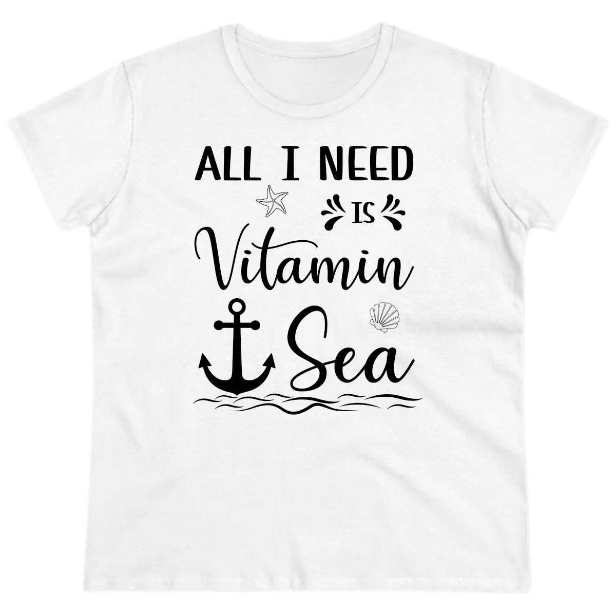All I Need Is Vitamin Sea Ladies Cruise Tee in White