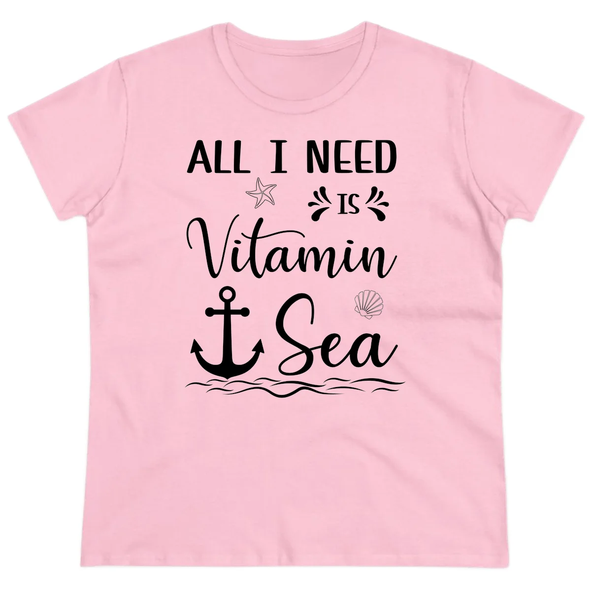 All I Need Is Vitamin Sea Ladies Cruise Tee in Light Pink