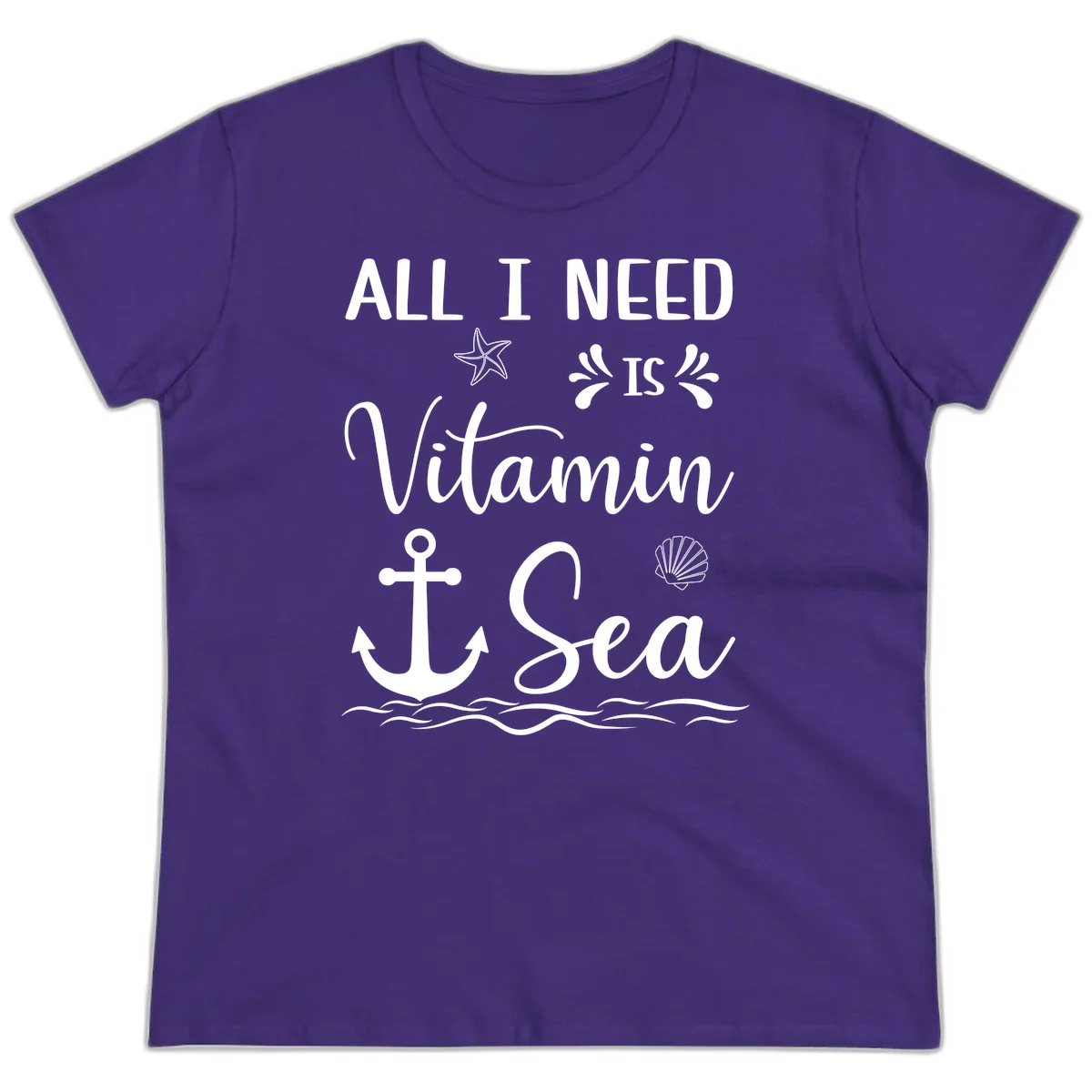 All I Need Is Vitamin Sea Ladies Cruise Tee in Purple