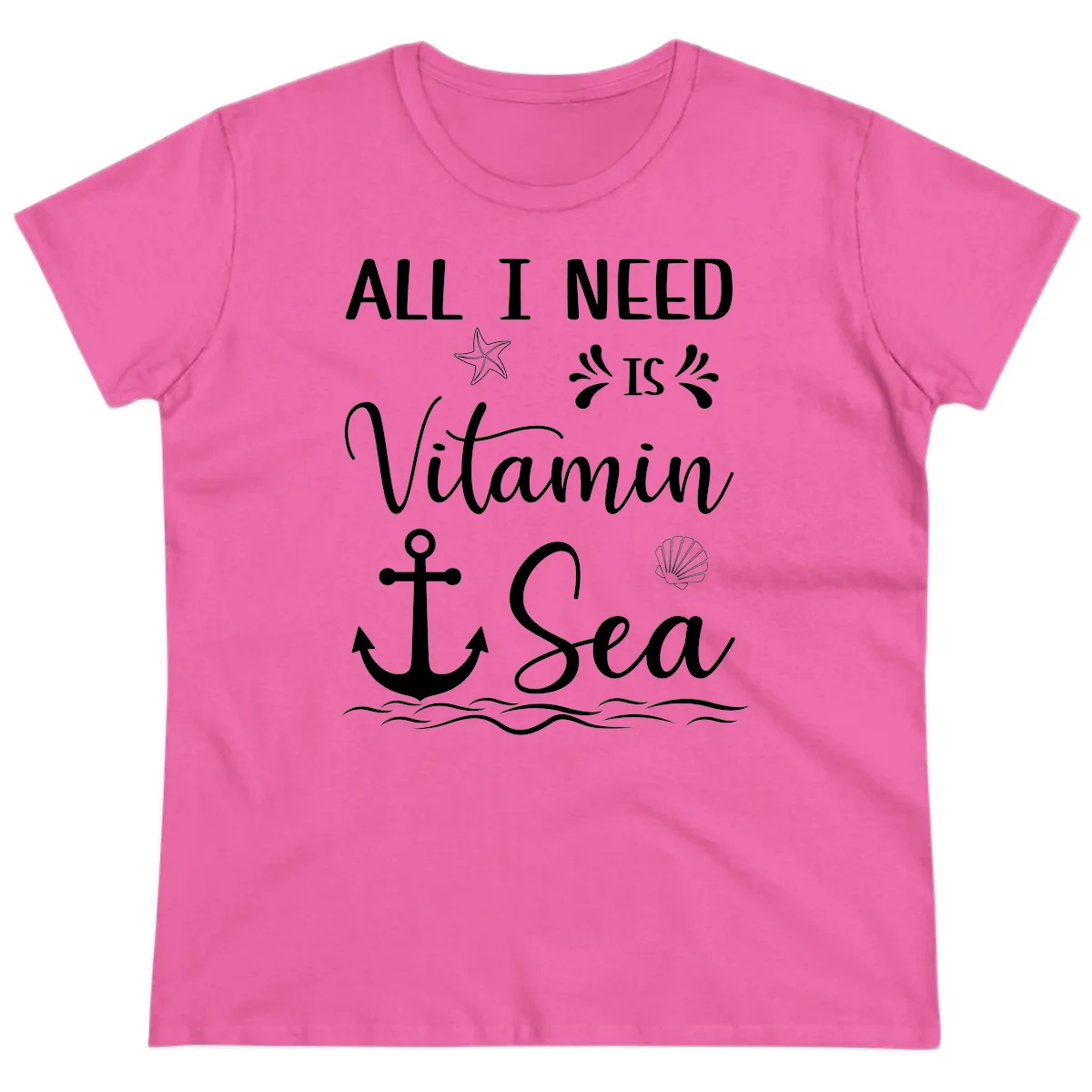 All I Need Is Vitamin Sea Ladies Cruise Tee in Azalea