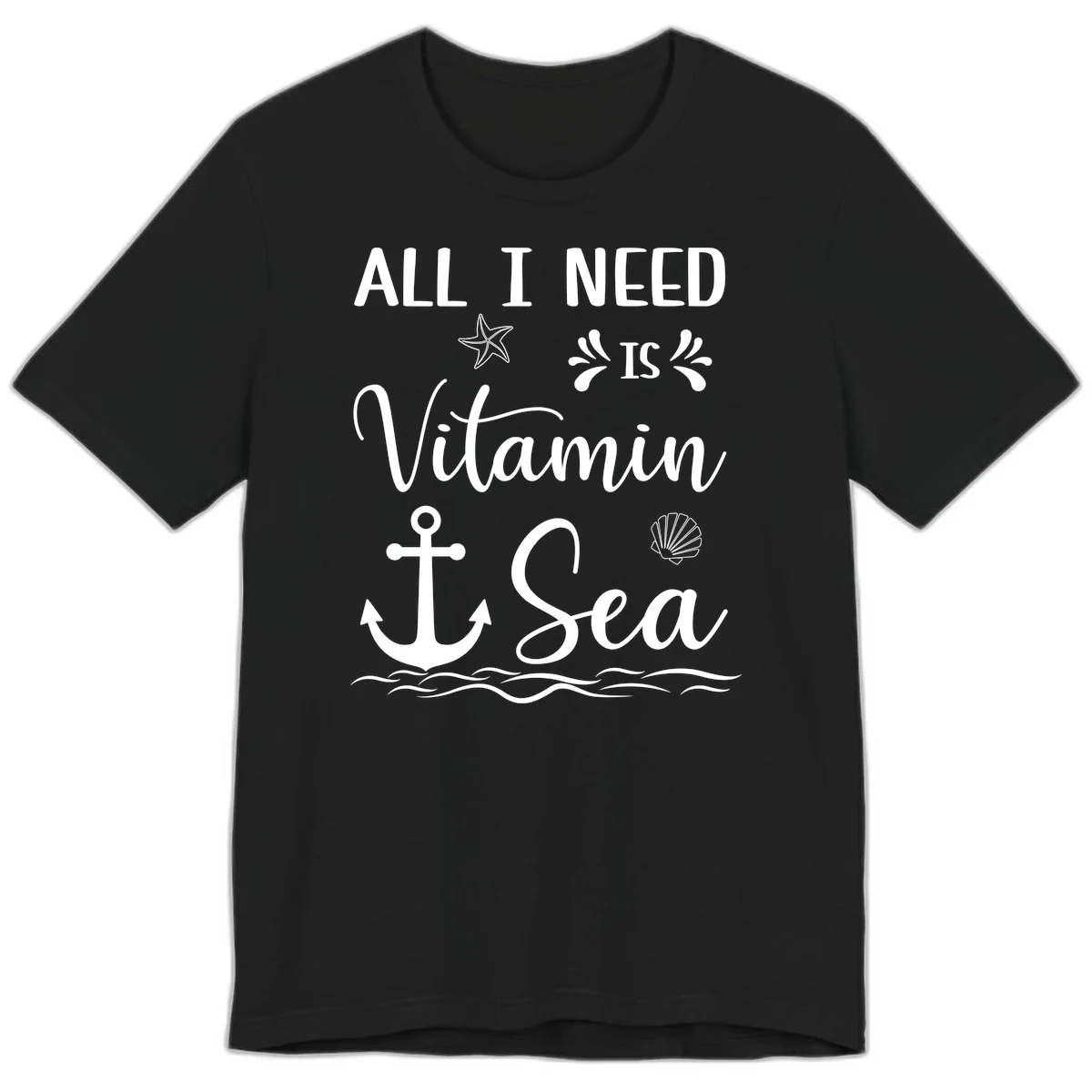 All I Need Is Vitamin Sea Premium Cruise Tee in Black