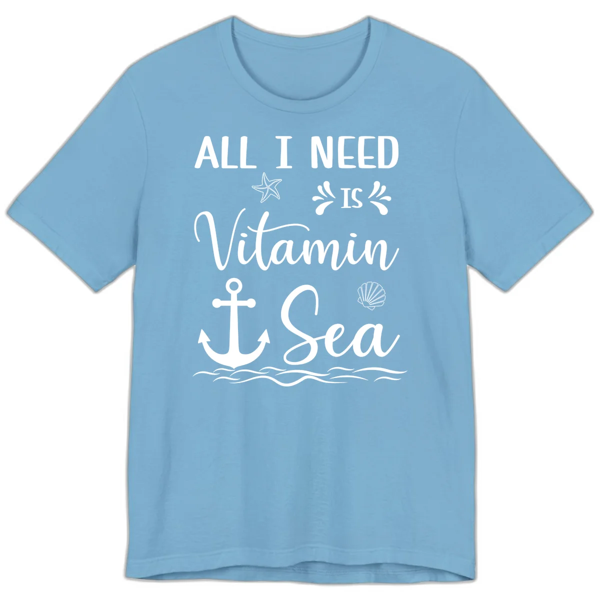 All I Need Is Vitamin Sea Premium Cruise Tee in Ocean Blue