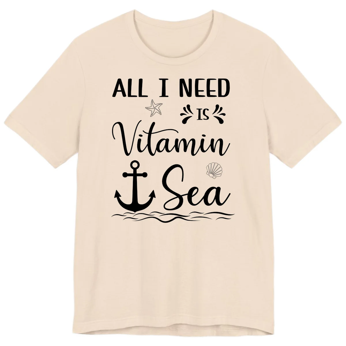 All I Need Is Vitamin Sea Premium Cruise Tee in Soft Cream