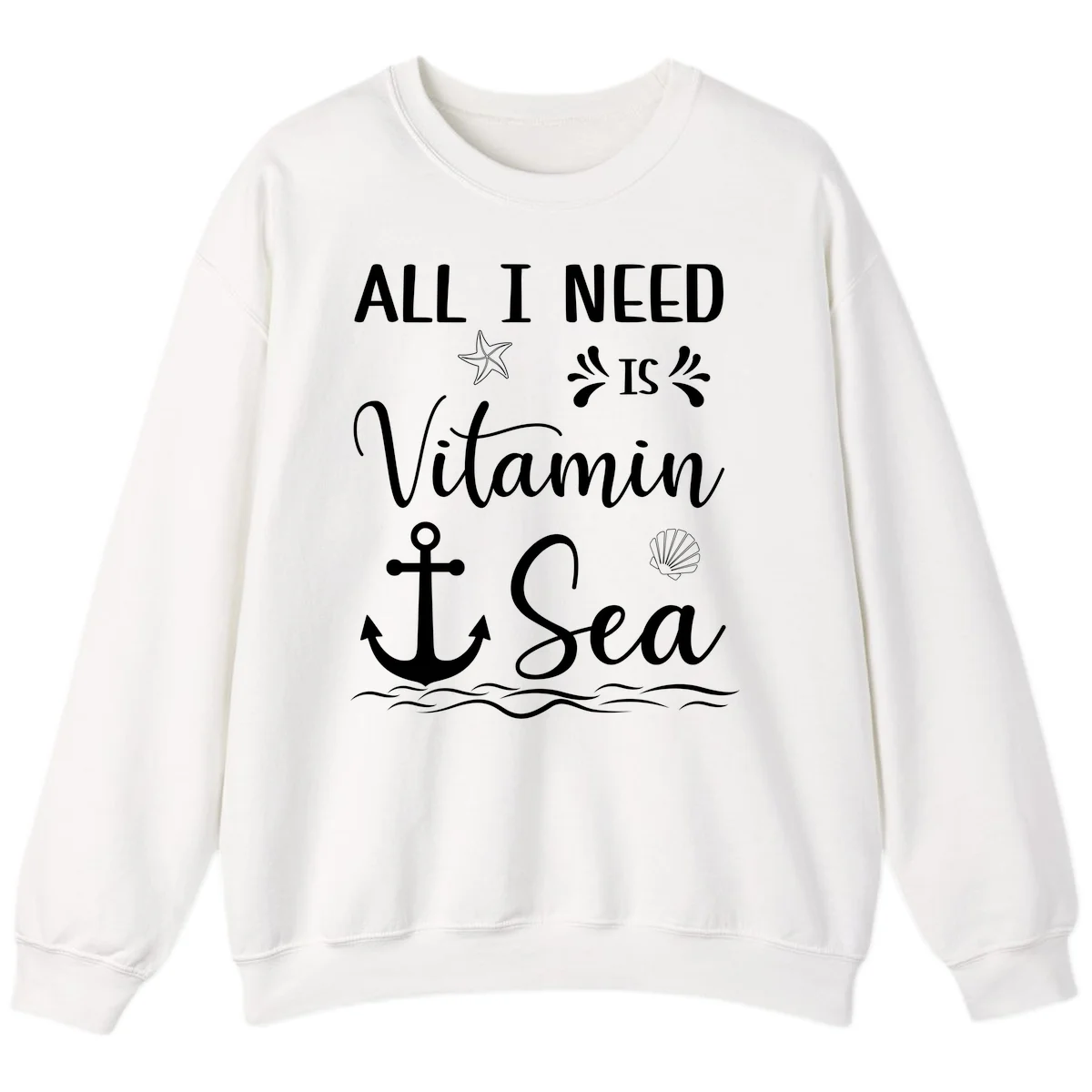 All I Need Is Vitamin Sea Cruise Sweatshirt in White