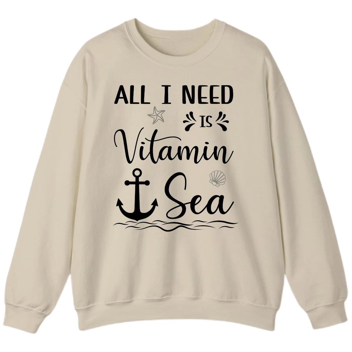 All I Need Is Vitamin Sea Cruise Sweatshirt in Sand