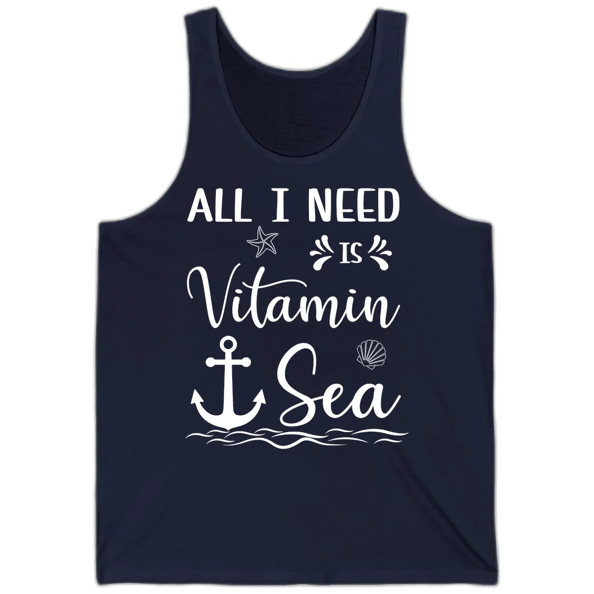 All I Need Is Vitamin Sea Cruise Tank Top in Navy