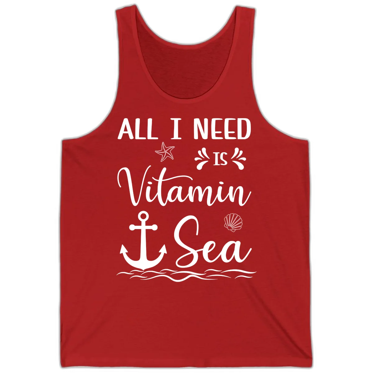 All I Need Is Vitamin Sea Cruise Tank Top in Red