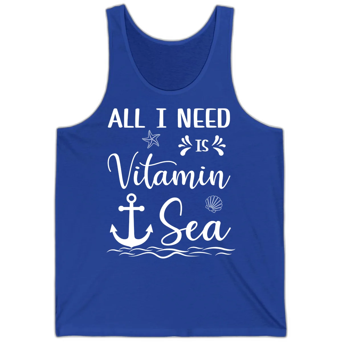 All I Need Is Vitamin Sea Cruise Tank Top in True Royal