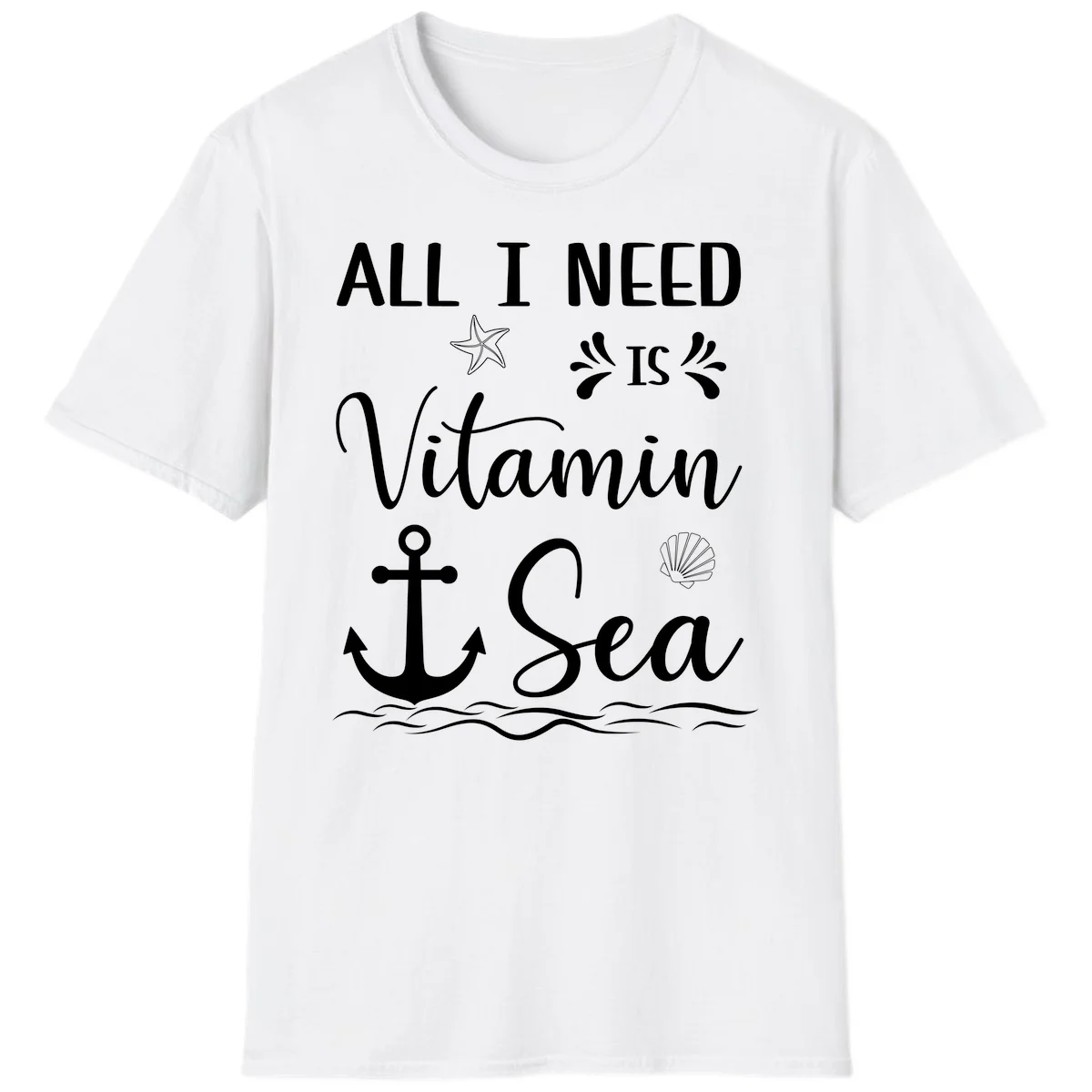 All I Need Is Vitamin Sea Cruise Vacation T-Shirt in White