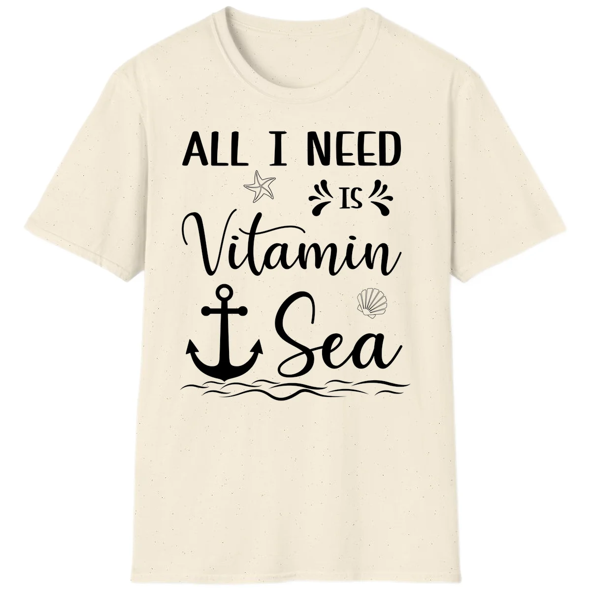 All I Need Is Vitamin Sea Cruise Vacation T-Shirt in Natural