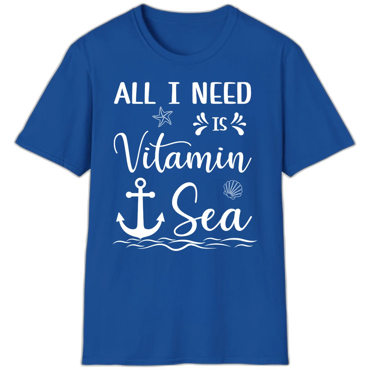 All I Need Is Vitamin Sea Cruise Vacation T-Shirt in Royal