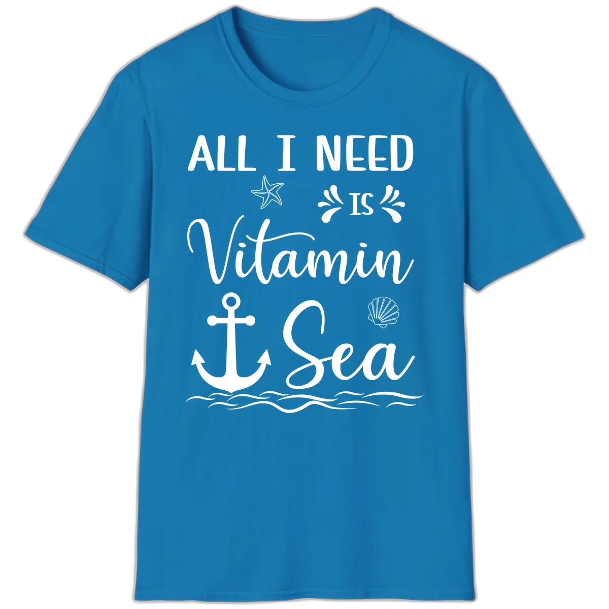 All I Need Is Vitamin Sea Cruise Vacation T-Shirt in Sapphire