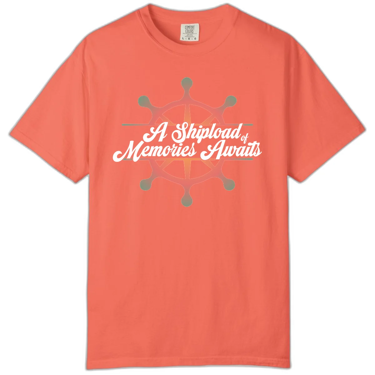 A Shipload Of Memories Awaits Comfort Color Tee in Bright Salmon