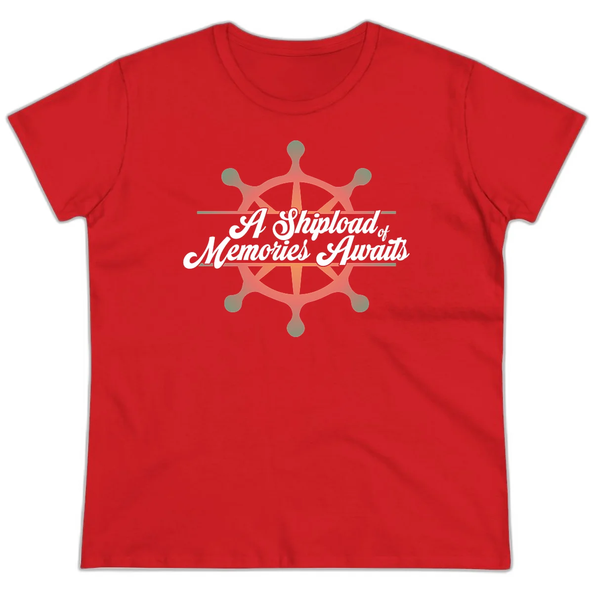 A Shipload Of Memories Awaits Ladies Tee in Red