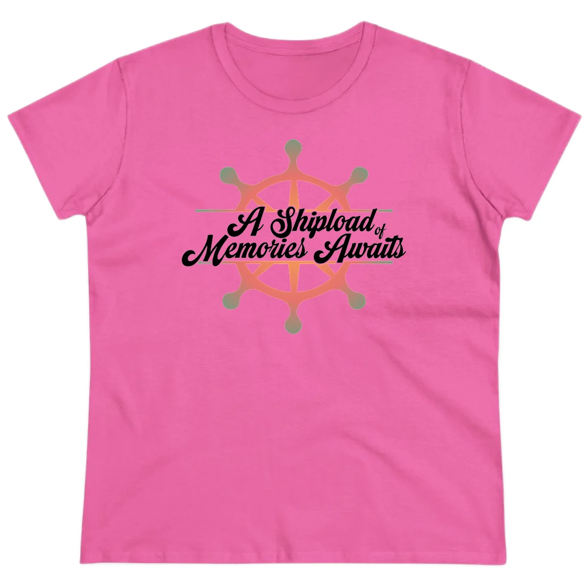 A Shipload Of Memories Awaits Ladies Tee in Azalea