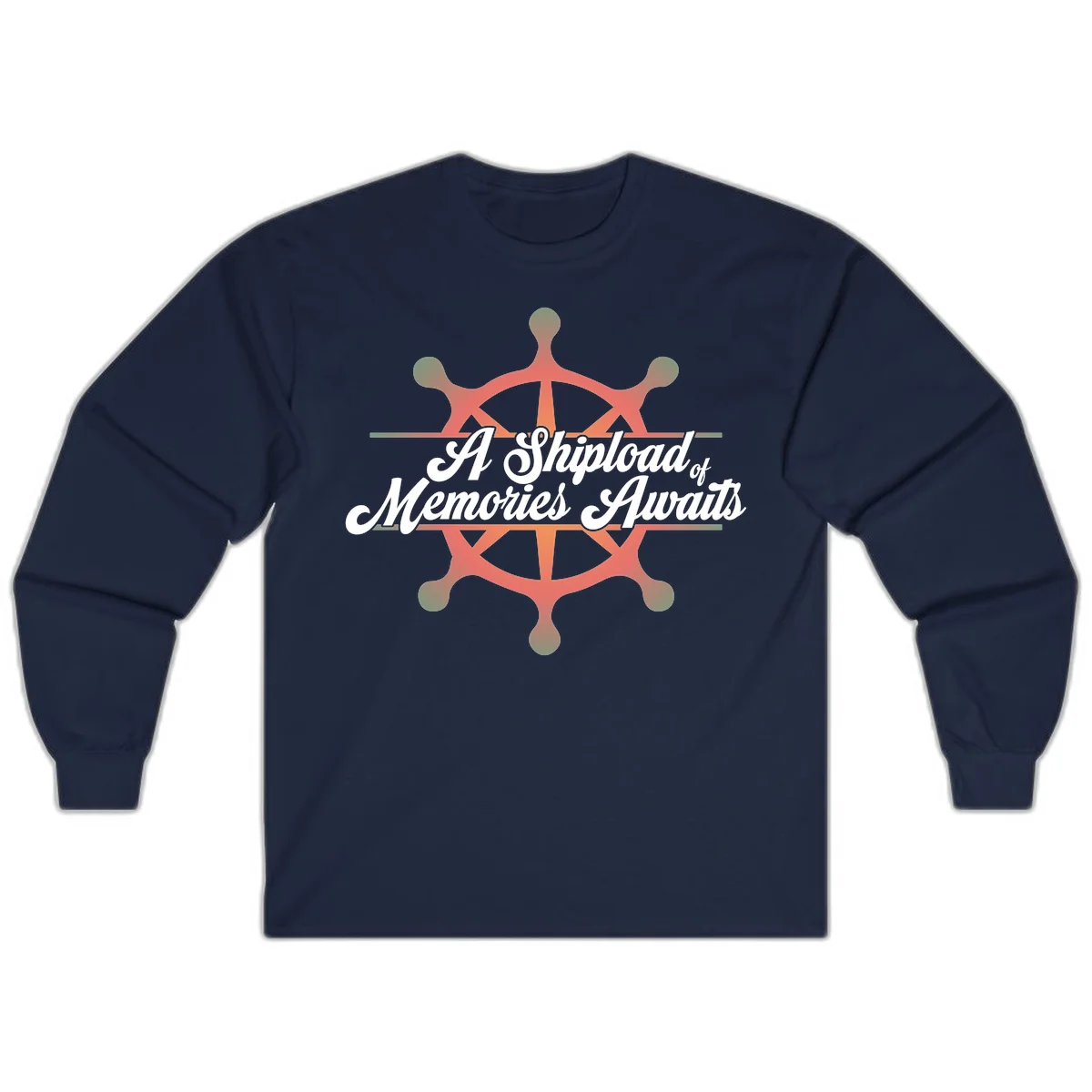 A Shipload Of Memories Awaits Long Sleeve Tee in Navy