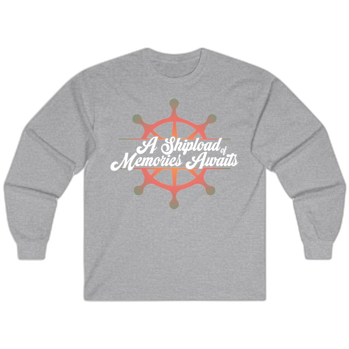A Shipload Of Memories Awaits Long Sleeve Tee in Sport Grey