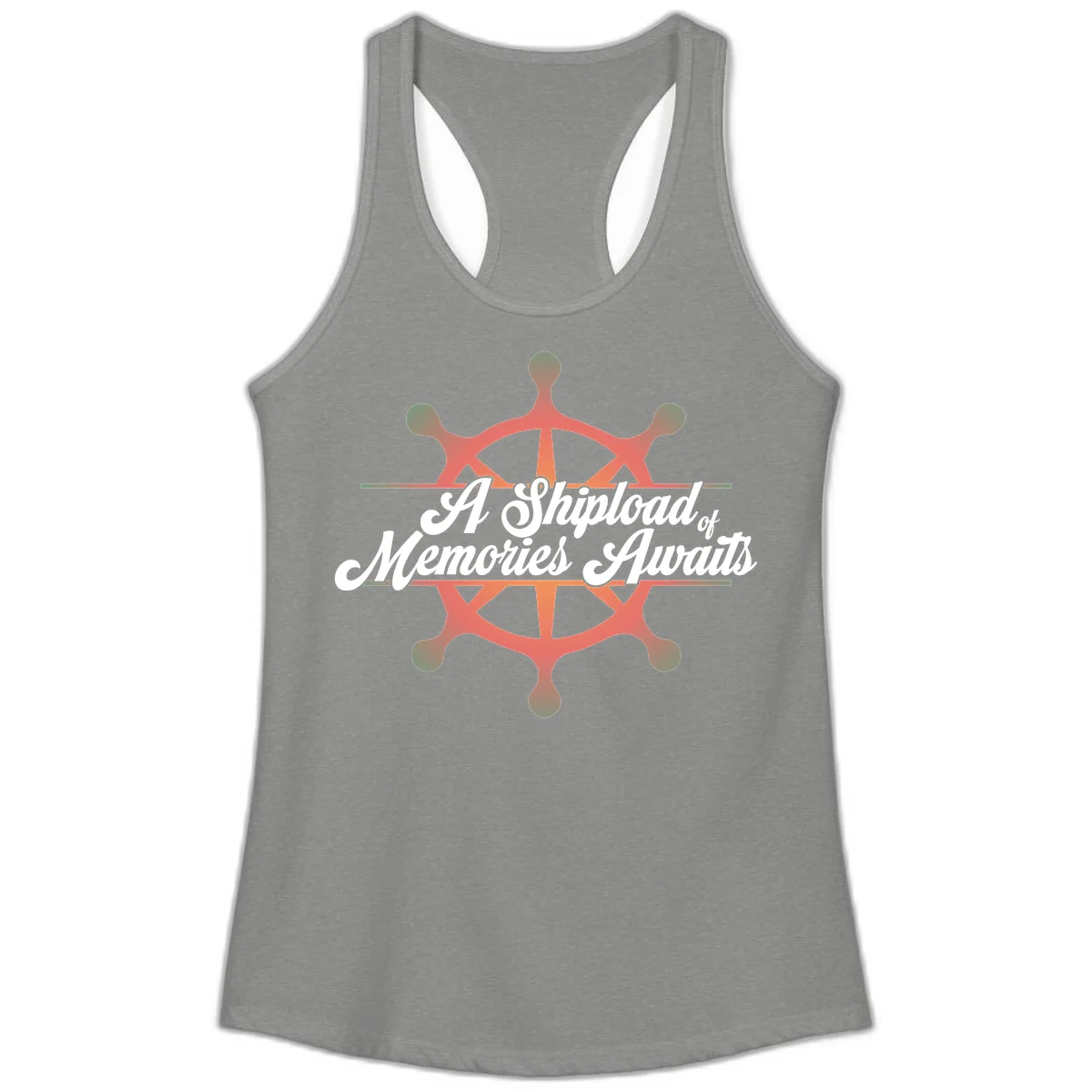 A Shipload Of Memories Awaits Ladies Tank in Heather Grey
