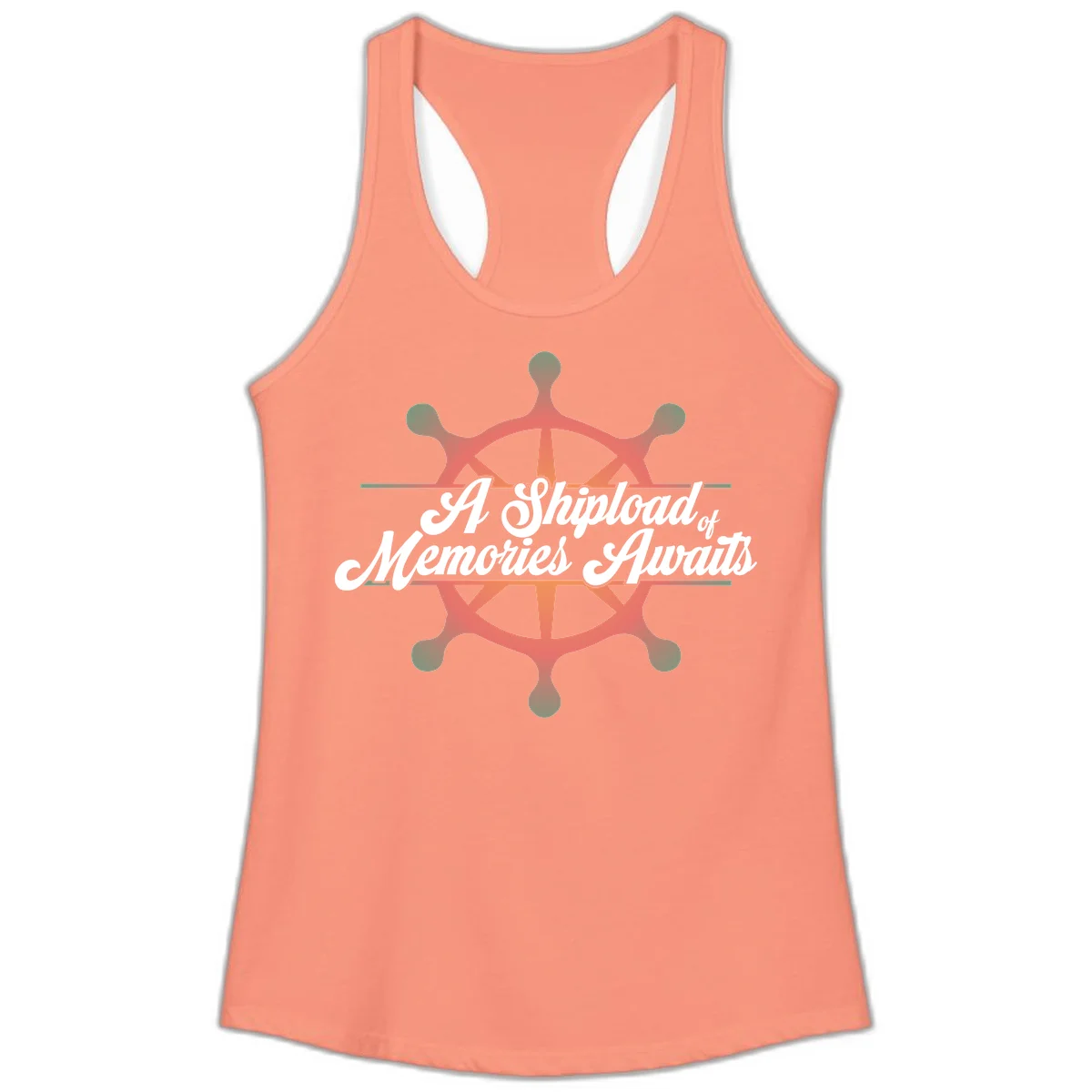 A Shipload Of Memories Awaits Ladies Tank in Solid Light Orange