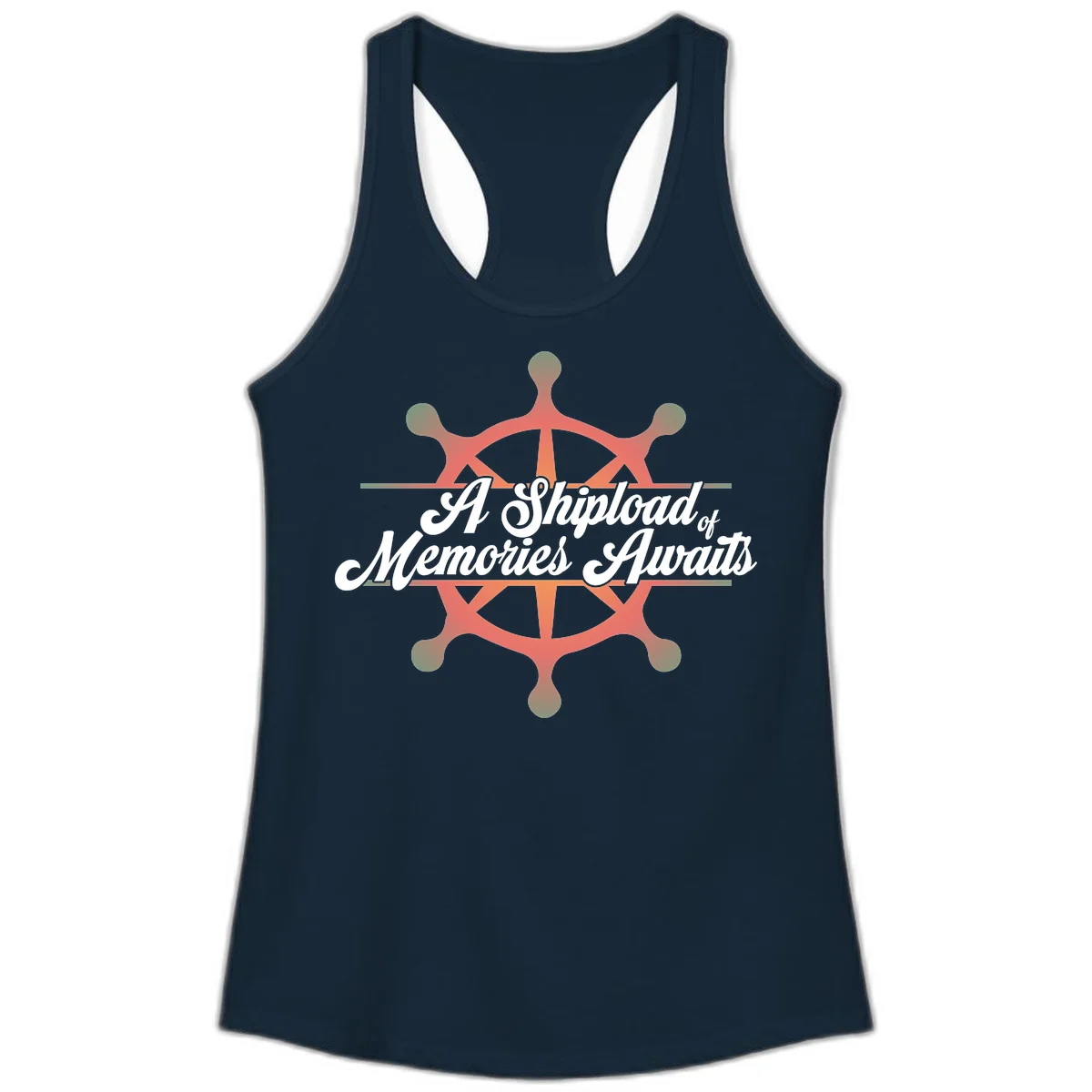 A Shipload Of Memories Awaits Ladies Tank in Solid Midnight Navy