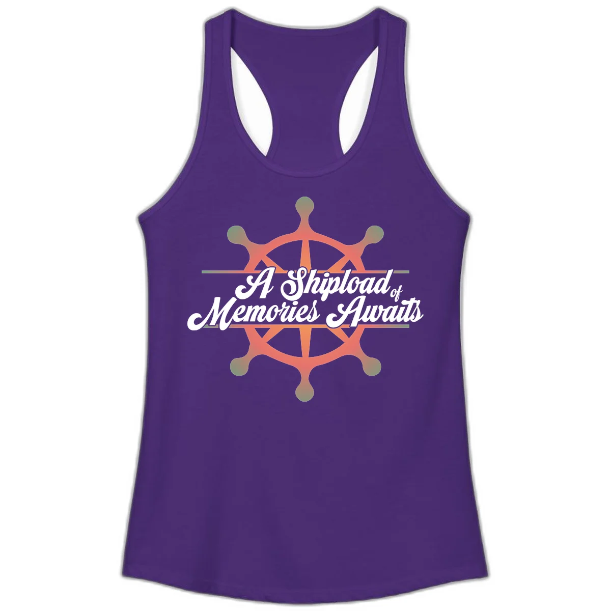 A Shipload Of Memories Awaits Ladies Tank in Solid Purple Rush