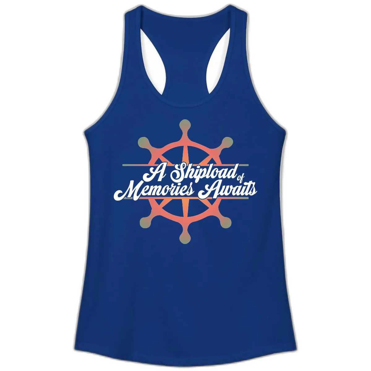 A Shipload Of Memories Awaits Ladies Tank in Solid Royal