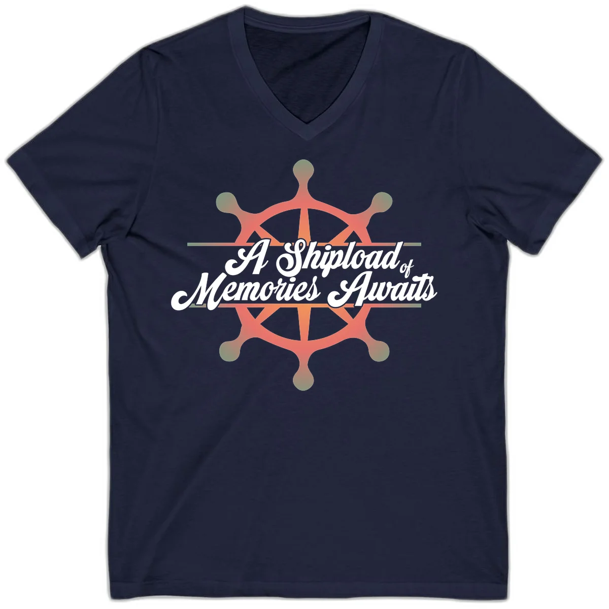 A Shipload Of Memories Awaits V-Neck in Navy