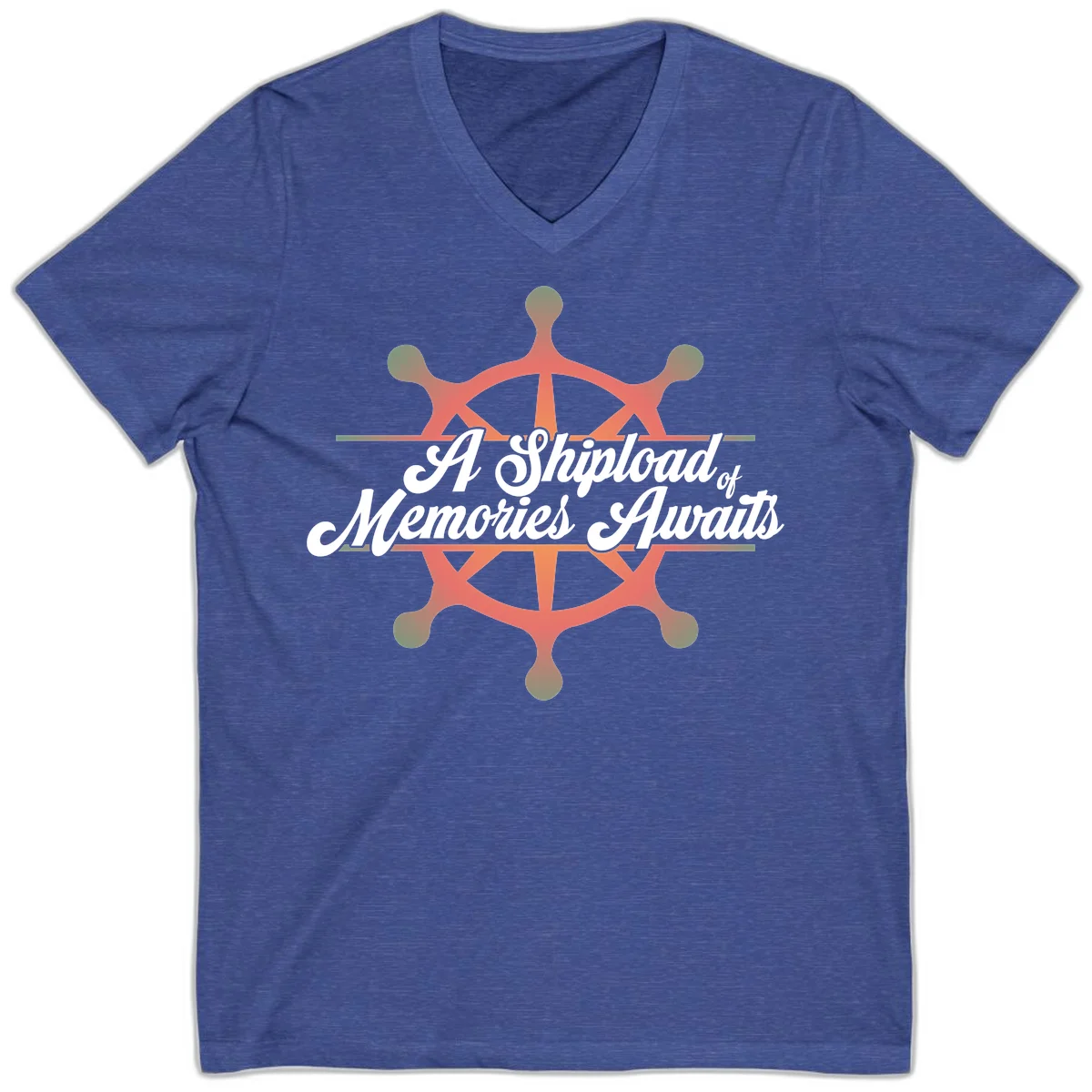 A Shipload Of Memories Awaits V-Neck in Heather True Royal