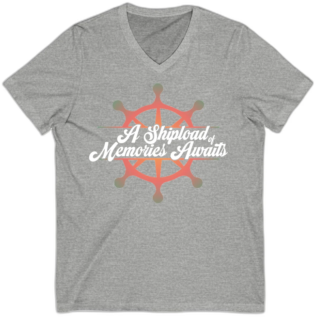 A Shipload Of Memories Awaits V-Neck in Athletic Heather