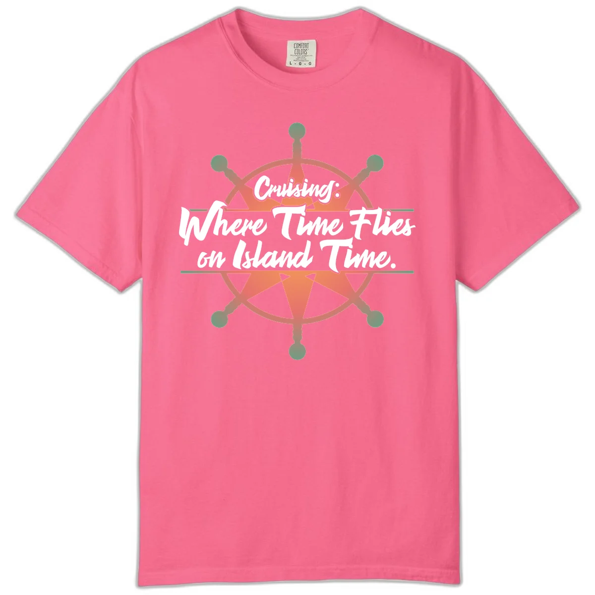 Cruising: Where Time Flies on Island Time Comfort Color in Crunchberry