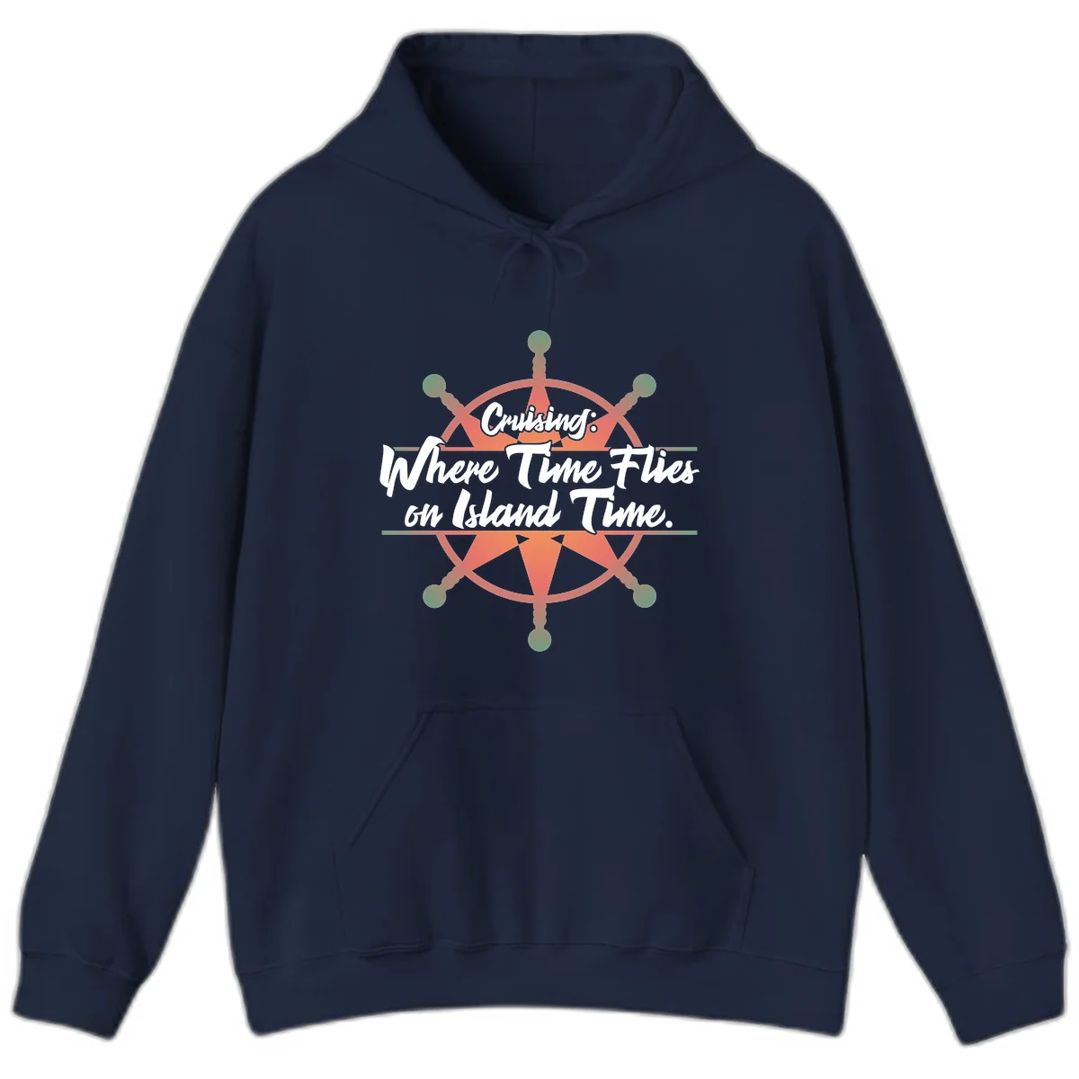 Cruising: Where Time Flies on Island Time Hoodie in Navy