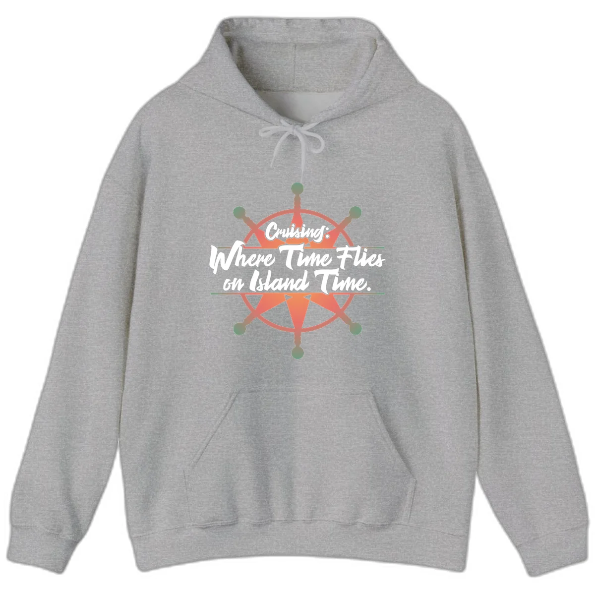 Cruising: Where Time Flies on Island Time Hoodie in Sport Grey