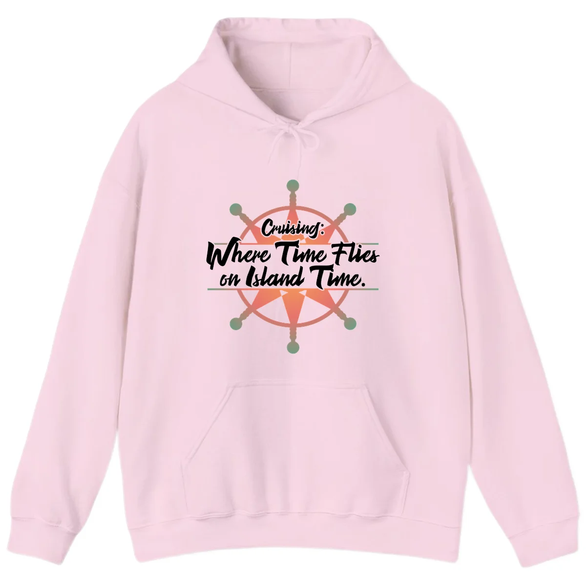 Cruising: Where Time Flies on Island Time Hoodie in Light Pink