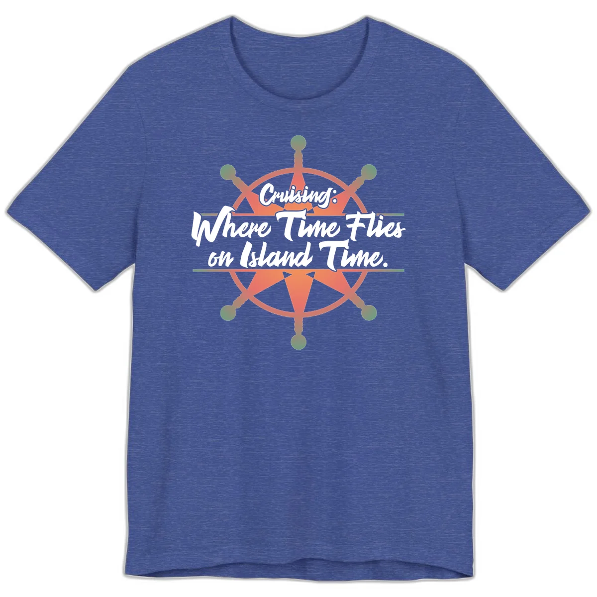 Cruising: Where Time Flies on Island Time Premium T-Shirt in Heather True Royal