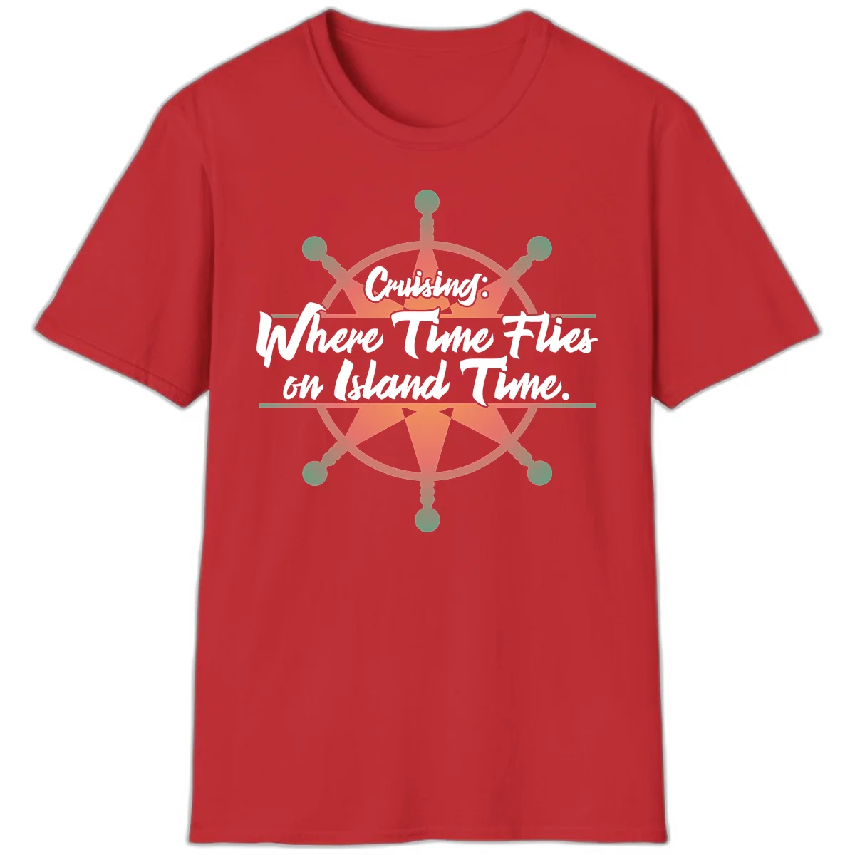 Cruising: Where Time Flies on Island Time T-Shirt in Red