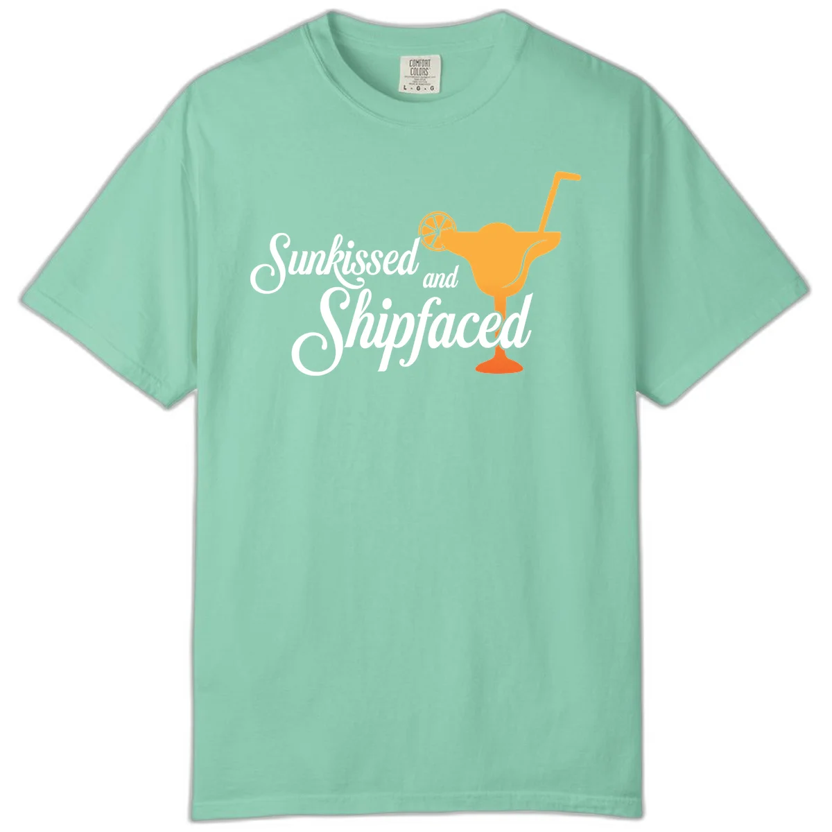 Sunkissed And Shipfaced Comfort Colors T-Shirt in Island Reef