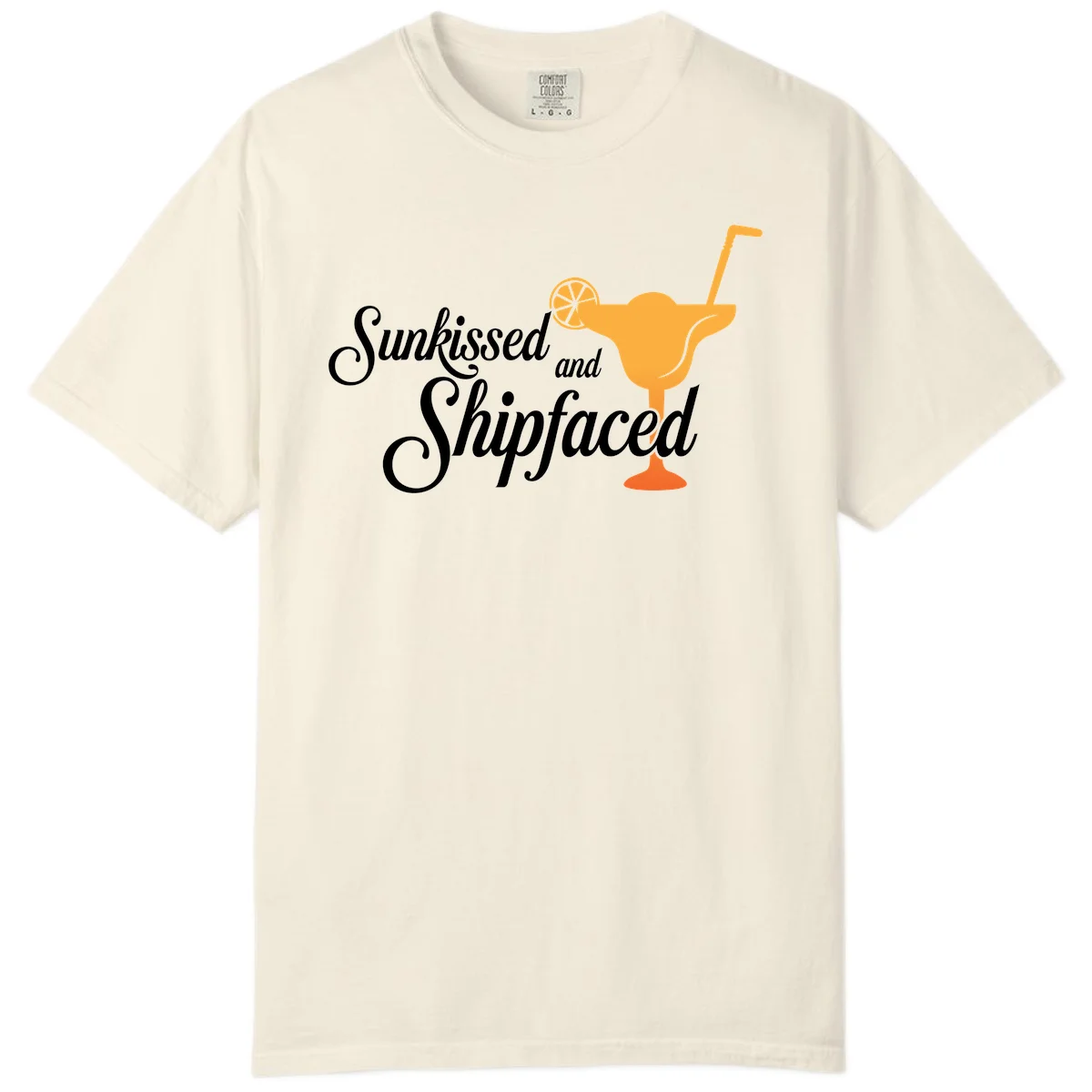 Sunkissed And Shipfaced Comfort Colors T-Shirt in Ivory