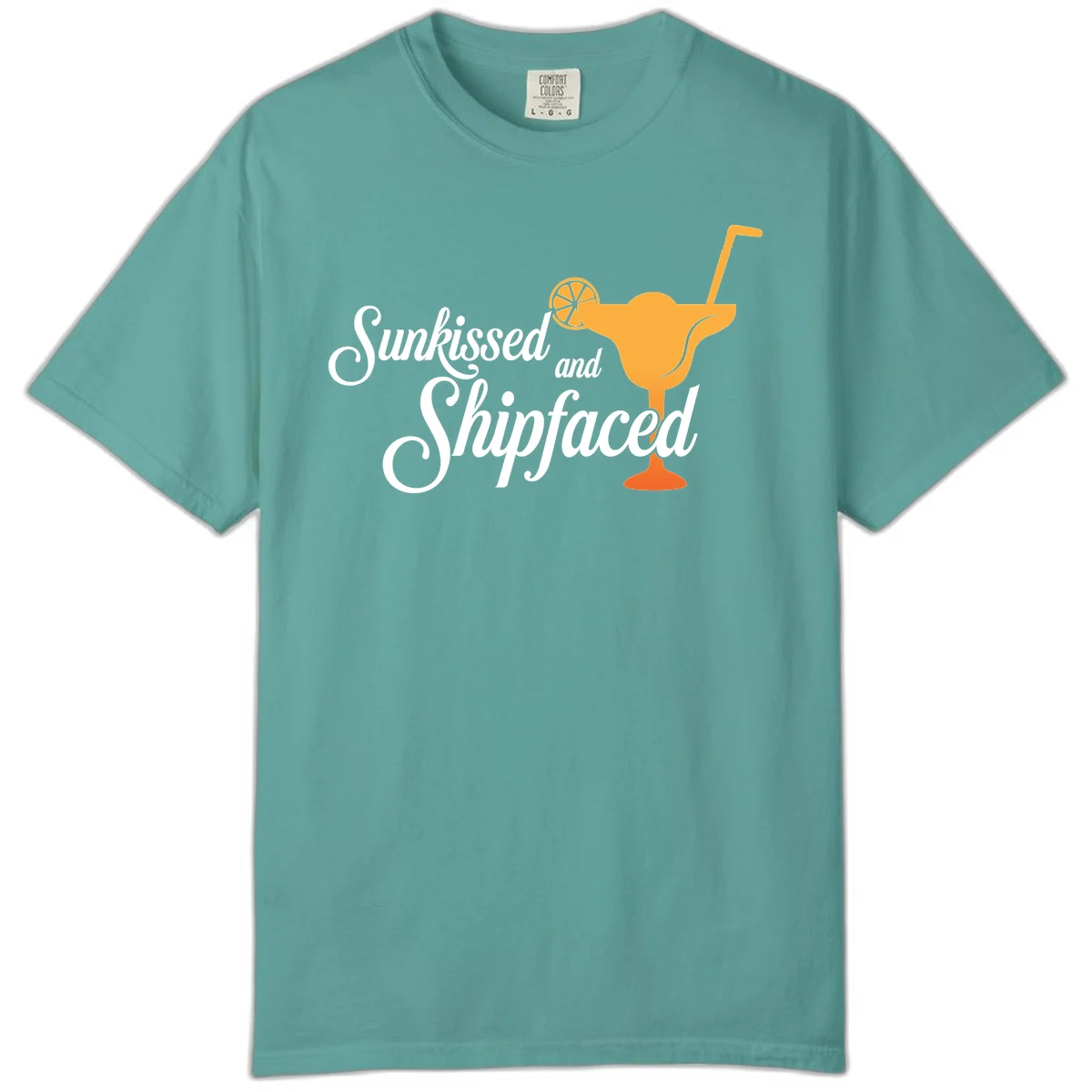 Sunkissed And Shipfaced Comfort Colors T-Shirt in Seafoam