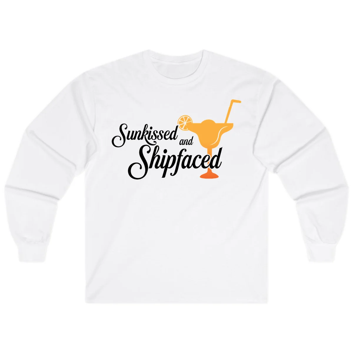 Sunkissed And Shipfaced Cruise Long Sleeve Tee in White