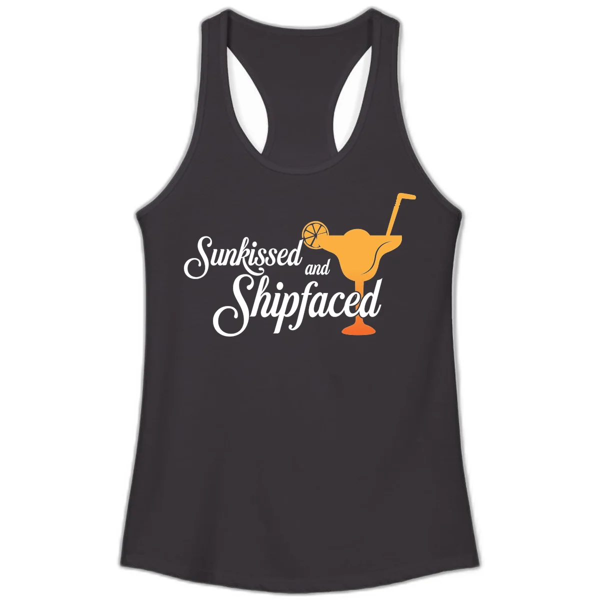 Sunkissed And Shipfaced Ladies Cruise Tank in Black
