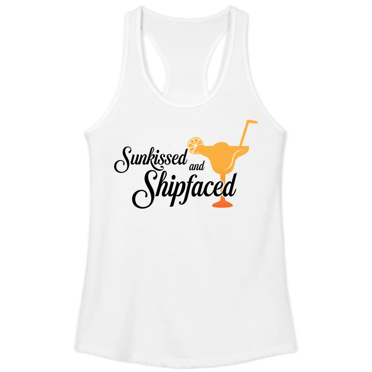 Sunkissed And Shipfaced Ladies Cruise Tank in White